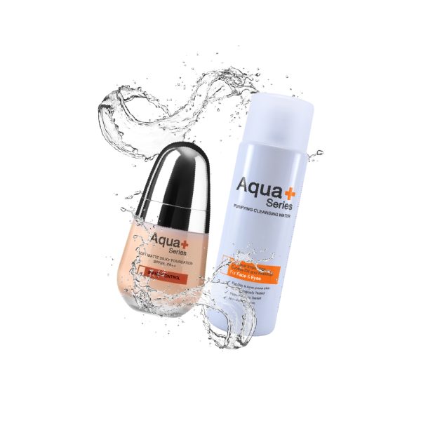 SPM | Aqua+ Series - Purifying Cleansing Water (50 ml) + Soft Matte Silky Foundation SPF 25 PA++ - Image 2